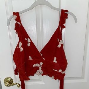 Sage the label crop top